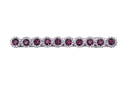 Vista 5 de Faship Preciosa pinza de pelo de cocodrilo floral de cristal negro