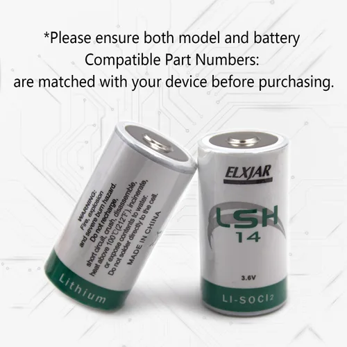 Vista 4 de Paquete de 2 baterías de repuesto de cloruro de tionilo de litio de tamaño C LSH14 de 3.6V 6.5Ah para uso industrial no recargable para sistemas