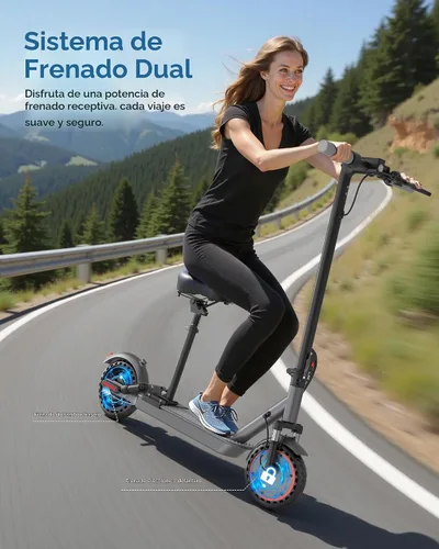 Vista 8 de Joyhis Patinete eléctrico para adultos – 19/22 MPH y rango de 15/22 millas, neumáticos sólidos de 8.5 pulgadas/10 pulgadas plegable E-Scooter