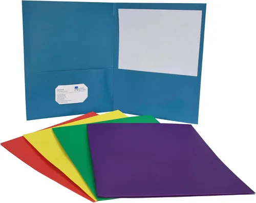 Vista 5 de School Smart Carpetas de 2 bolsillos, colores surtidos, paquete de 25 - 084900