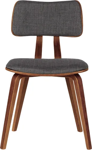 Vista 6 de Armen Living Jaguar Silla de comedor en tela de carbón y acabado de madera de nogal, acabado carbón/nogal, 20 pulgadas de profundidad x 18 pulgadas