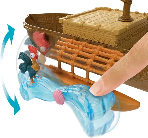 Vista 5 de Mattel Disney Moana Ocean Voyager Canoa - Juego flotante para barco