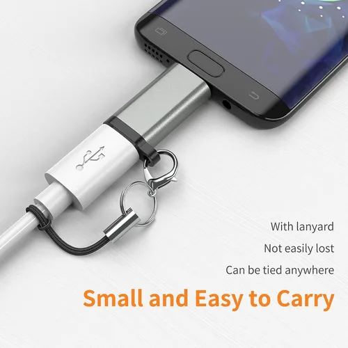 Vista 5 de Adaptador USB-C a Micro USB, paquete de 3 unidades USB tipo C hembra a micro USB macho convertidor USB C a Micro B 2.0 carga y sincronización