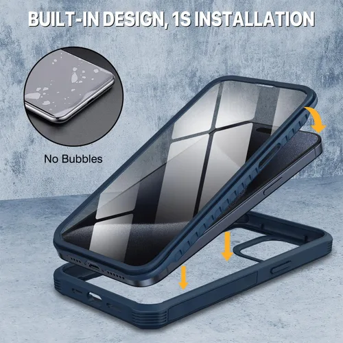 Vista 180 de CENHUFO Funda de privacidad para iPhone 11 Pro, funda de cuerpo completo con protector de pantalla de privacidad de vidrio templado 9H integrado