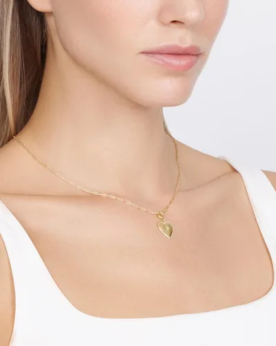 Vista 2 de Jewelry Atelier Collares de corazón rellenos de oro dije de corazón con relleno de oro amarillo de 14 quilates con cadena de clip sólido para mujer
