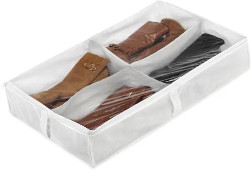 Vista 7 de Whitmor - Set de 2 bolsas para botas debajo de la cama (4 secciones) - Negro