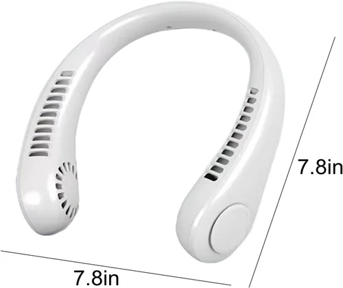 Vista 2 de Ventilador de cuello sin aspas, manos libres, ventilador de collar recargable, ventilador de collar de enfriamiento de 360°, ventilador de collar