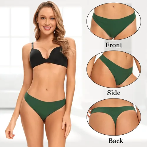 Vista 2 de Sofeavo Ropa interior sin costuras para mujer, tangas invisibles, transpirables, cómodas, tangas y tangas