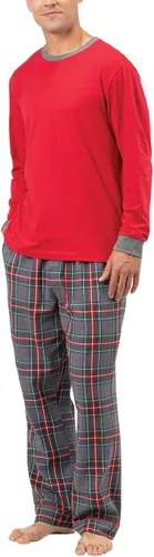 Vista 16 de PajamaGram Conjunto de pijama para hombre, clásico, 100% algodón Negro