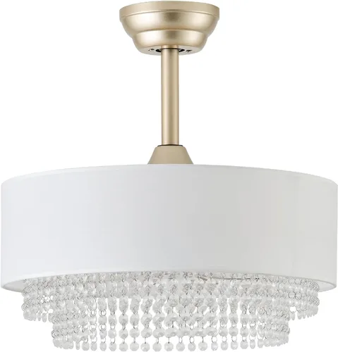 Vista 9 de Ventilador de techo bohemio con luz, lámpara de techo sin aspas de 20 pulgadas con luces para dormitorio, sala de estar, araña de granja de 6