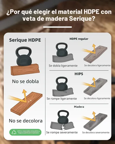 Vista 5 de Mecedora plegable Adirondack, silla de patio multifuncional 4 en 1 con otomana retráctil, silla de exterior con textura de madera, silla de césped