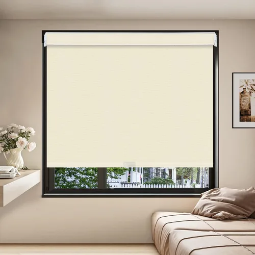 Vista 3 de Persianas blackout enrollables personalizadas simples y elegantes, para ventanas, puertas, puertas francesas, ahorro de energía, protección UV