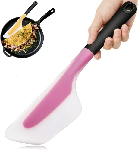 Vista 9 de Espátula de tortilla de silicona Turner, 13Inch Flip Fold Amarillo