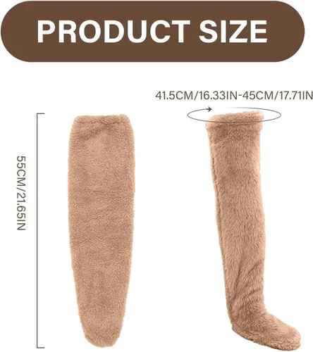 Vista 2 de Hrtesus Calcetines largos con piernas de peluche para mujer, calcetines largos de felpa, calcetines largos de felpa, calcetines largos de felpa