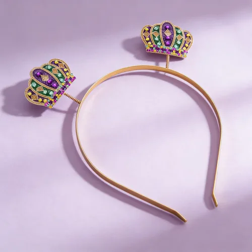 Vista 6 de MOLOCH Diadema de Navidad con lazo de Navidad, diadema de borla roja y verde, diadema de carnaval, disfraz de Navidad, accesorios para el cabello
