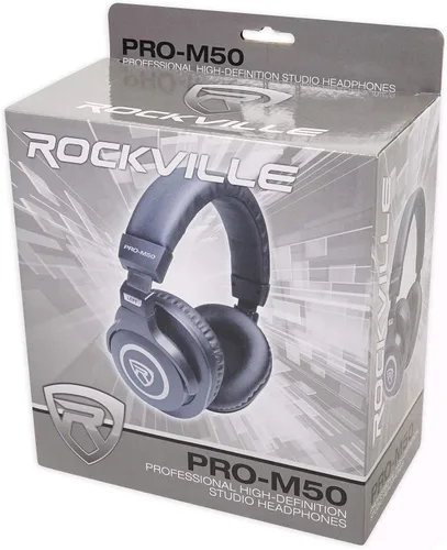 Vista 10 de Rockville (1) Auriculares de estudio PRO-M50 con cable de bobina desmontable, estuche+almohadilla extra para los oídos