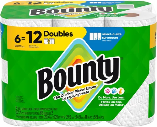 Vista 25 de Bounty Select-a-Size - Toallas de papel, color blanco, 12 rollos (paquete de 1)
