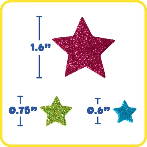 Vista 4 de READY 2 LEARN - Pegatinas de espuma con purpurina - Estrellas multicolor - Paquete de 168 - Pegatinas autoadhesivas para niños - Pegatinas