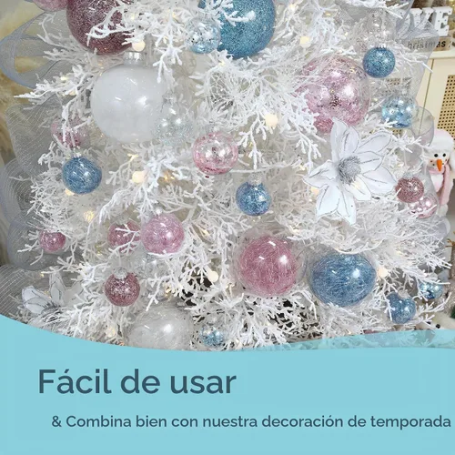 Vista 4 de Sea Team Juego de bolas de Navidad de plástico transparente, inastillables, varios tamaños, bolas decorativas de Navidad con decoraciones delicadas