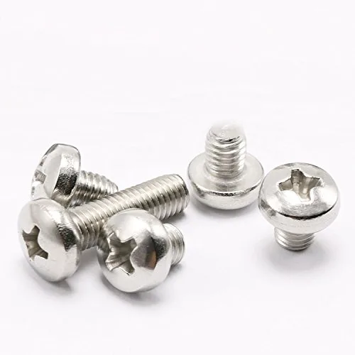 Vista 2 de Tornillos de máquina Phillips #10-32 x 1/2 de cabeza cacerola, acero inoxidable, rosca completa, mano derecha, paquete de 50