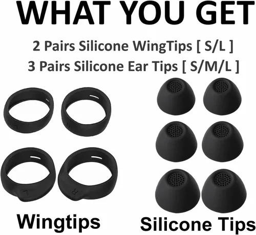 Vista 5 de A-Focus Wingtip - Kit de puntas de oreja para Galaxy Buds FE de silicona de repuesto, ajuste antideslizante, ajuste en la funda con gancho