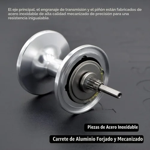 Vista 7 de Carretes de arrastre, 9+2 rodamientos de bolas de acero inoxidable, carrete convencional de arrastre de palanca, Marco de aluminio CNC, Alarma