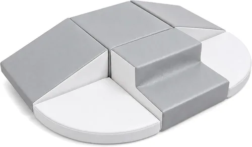 Vista 9 de Hoohtoot Bloques de escalada de espuma para niños pequeños: juego suave de 6 piezas - Juguetes de escalada y gateo de cuero sintético - Gimnasio