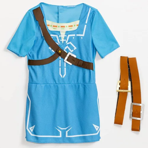 Vista 6 de Disguise Disfraz de Link para niños, disfraz oficial de Zelda Breath of the Wild, talla infantil clásica, talla S (4-6)