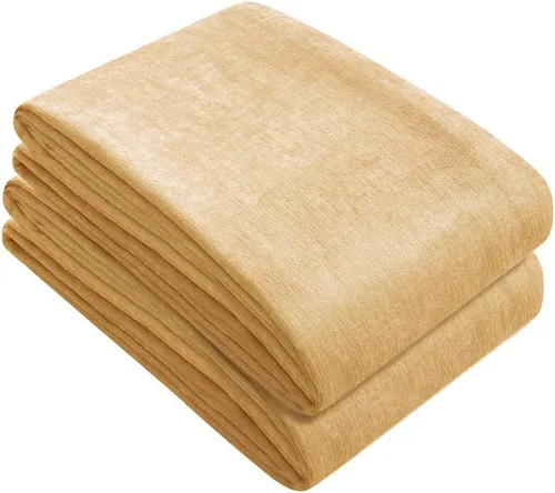 Vista 37 de ELKCA Cortinas de doble cara de felpilla para ventana de cocina, 52x18, bolsillo para barra, cenefa color beige para sala de estar, paquete de 1