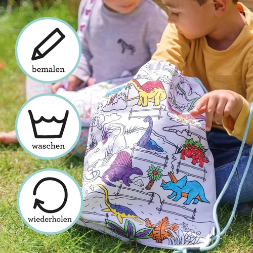 Vista 6 de eatsleepdoodle - Mochila lavable para colorear de dinosaurio, paquete de 10 bolígrafos