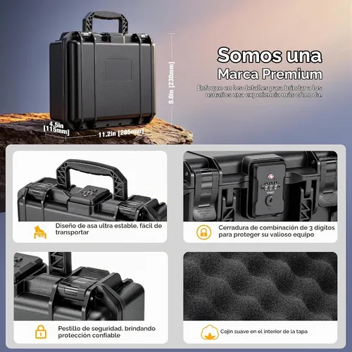 Vista 7 de Estuche rígido impermeable para DJI Osmo Pocket 4P/4, doble capa