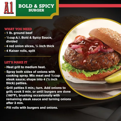 Vista 5 de Salsa A1 Bold & Spicy con salsa Tabasco 10 oz - (Paquete de 2)