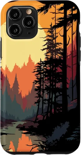 Vista 10 de Funda para iPhone 14 Forest And Nature Pine Tree Sun para mujeres y hombres