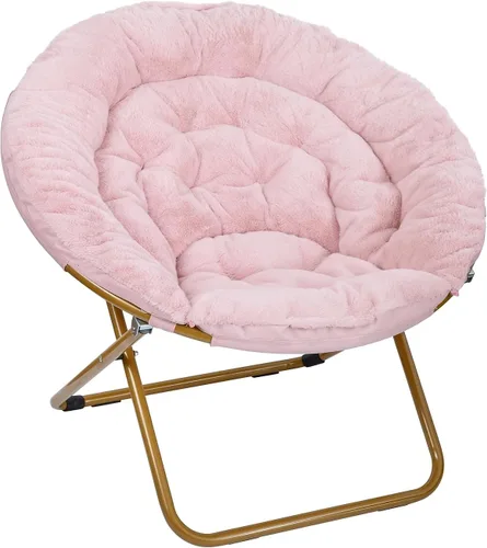 Vista 18 de Flash Furniture Gwen - Silla plegable de gran tamaño con otomana, silla lunar de piel sintética, marco de acero duradero, para dormitorio