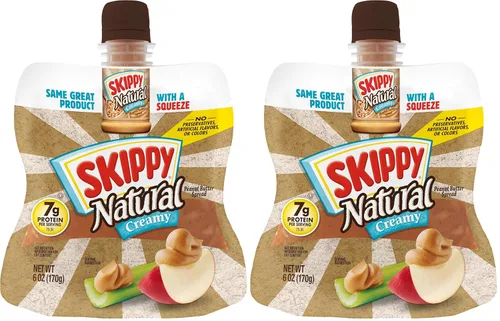 Vista 8 de SKIPPY Squeeze Mantequilla de maní cremosa natural, 6 onzas