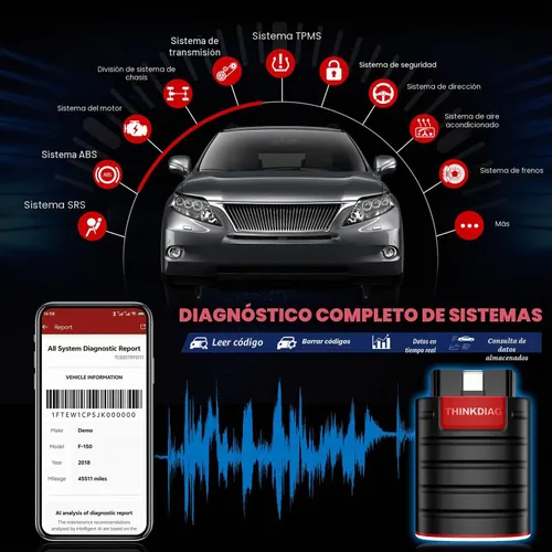 Vista 2 de escáner Bluetooth Thinkdiag OBD2, herramienta de escaneo bidireccional para todos los sistemas, herramientas de diagnóstico de nivel OE
