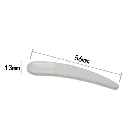 Vista 3 de mini espátula para cosmética desechable, curva, espátula plástica para cosméticos, máscaras, 100 unidades (blanca) Para pruebas, mezclas