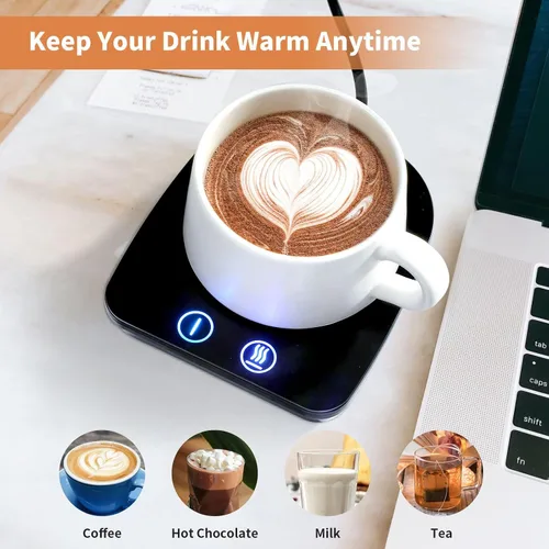 Vista 6 de Vobaga - Calentador de taza de café para el hogar, la oficina, el escritorio, se apaga automáticamente después de 4 horas. Placa calentadora de taza