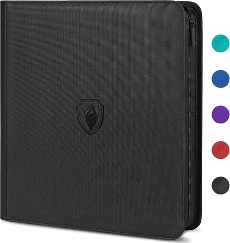 Vista 20 de Fabmaker Carpeta de tarjetas con cremallera de 4 bolsillos, carpeta de Negro