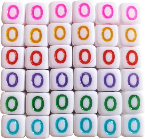 Vista 31 de Xeahung 200 cuentas de letras acrílicas cuadradas multicolor para hacer joyas, llaveros de bricolaje, collares, pulseras, decoraciones