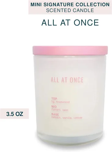 Vista 3 de Studio Oh! - Mini vela perfumada de 3.5 onzas de mezcla de coco y soja, vela perfumada en tarro para el hogar y la oficina o viajes, quema hasta 26