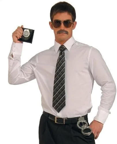 Vista 2 de Forum Novelties - Kit de disfraz de detective de policía, gafas de sol y bigote