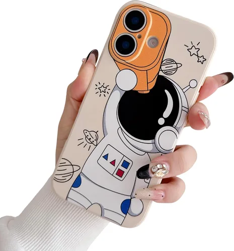 Vista 8 de Yonds Queen para iPhone 7 Plus / 8 Plus, linda funda con diseño de astronauta de dibujos animados, elegante parachoques de TPU suave, protectora