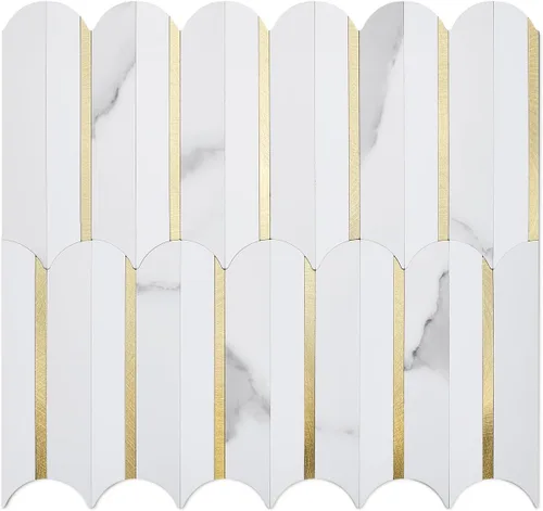 Vista 25 de DICOFUN 1 hoja de protector contra salpicaduras de color blanco y negro para cocina, PVC adhesivo en azulejos de pared contra salpicaduras