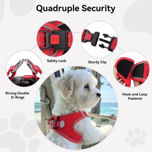 Vista 69 de Joytale Arnés para Perros Pequeños, Chaleco de Malla Transpirable Step-in, Arneses Acolchados Suaves Reflectantes para Gatos y Perros Cachorros