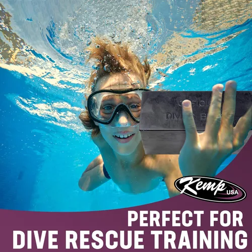 Vista 5 de Kemp USA - Ladrillo de buceo de goma de 10 libras, peso de agua rectangular duradero Durable Rubber Construction, High-Quality Molded 10 Lb Diving