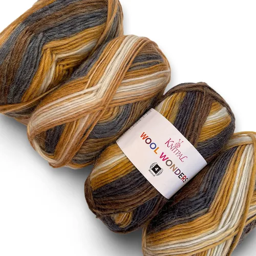 Vista 21 de Wool Wonders - Ovillo de lana para tejer, paquete de 4 (640 yardas/14.11 oz), patrones libres, hilo de lana para tejer, Aran/pesado #4