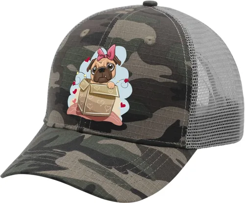 Vista 2 de devor Hats Pug Dog Baseball Caps for Women Funny Denim Hat Adjustable