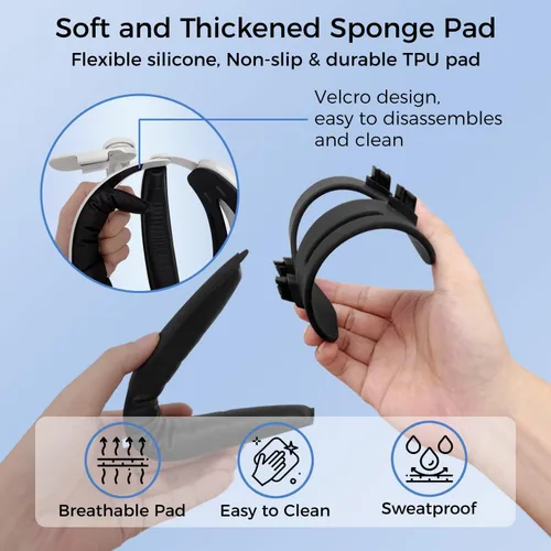 Vista 5 de Head Strap for Oculus Quest 2, Adjustable Elite Strap Replacement, Enhanced Comfort, Face Pressure-Free VR Accessories, Adjustable and Lightweight