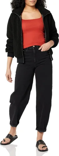 Vista 4 de Tienda Essentials Camiseta de tirantes de cuello cuadrado ajustada para mujer, paquete de 2